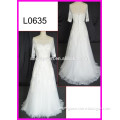 2015 short sleeves low back lace floor length bridal gown
